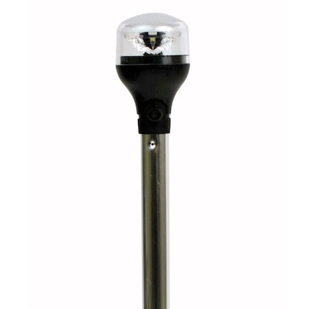 Attwood All-Around Light-20" Alum Pole-Black Vertical Composite Base w/Adapter 5551-PA20-7